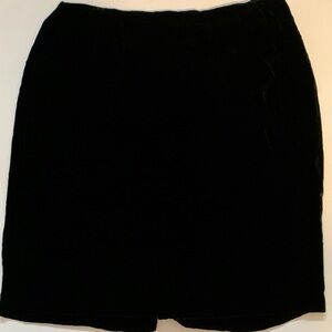 Talbots Black Velvet Skirt 12p